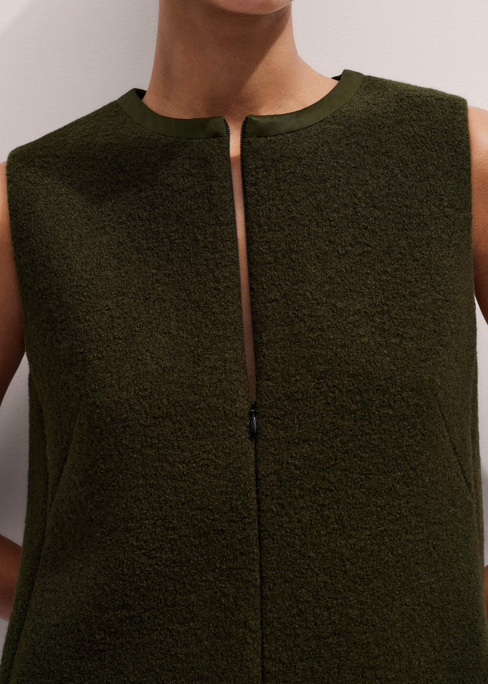 Olive Green Shift Mini Dress meandem