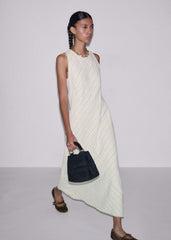 Ivory Striped Bias Cut Maxi Dress meandem