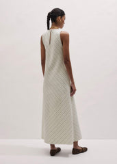Ivory Striped Bias Cut Maxi Dress meandem