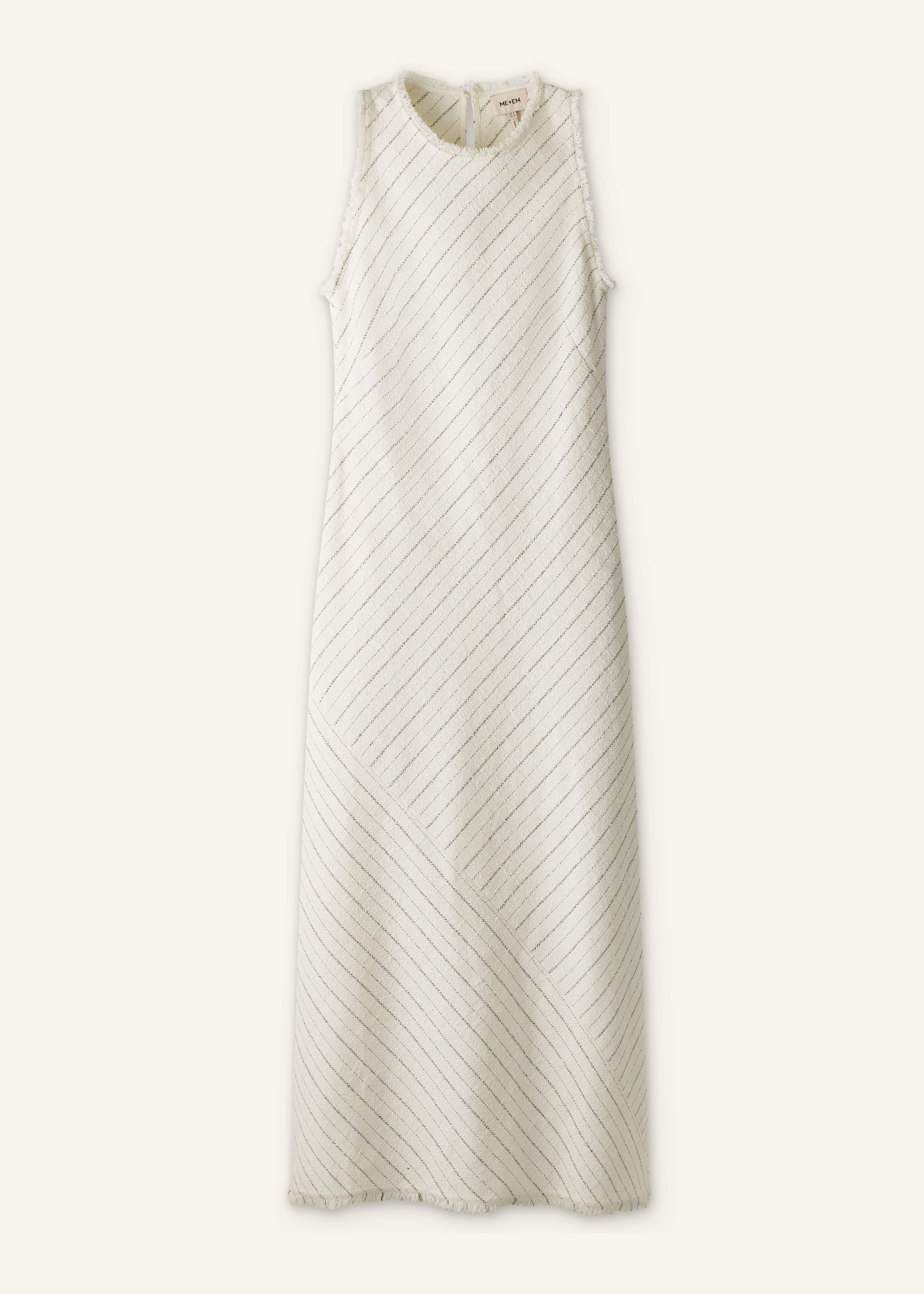 Ivory Striped Bias Cut Maxi Dress meandem