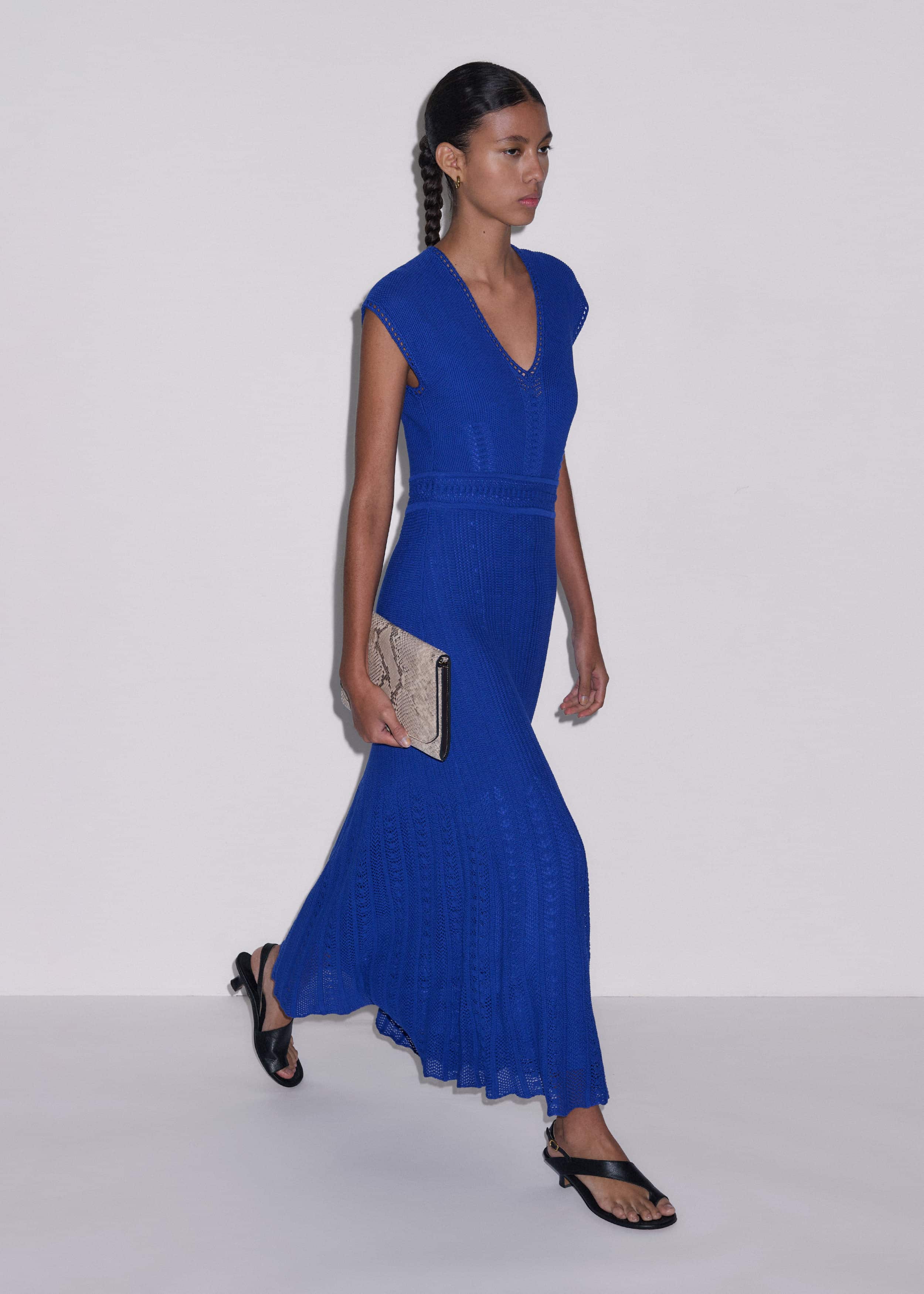Blue Pointelle Maxi Dress meandem