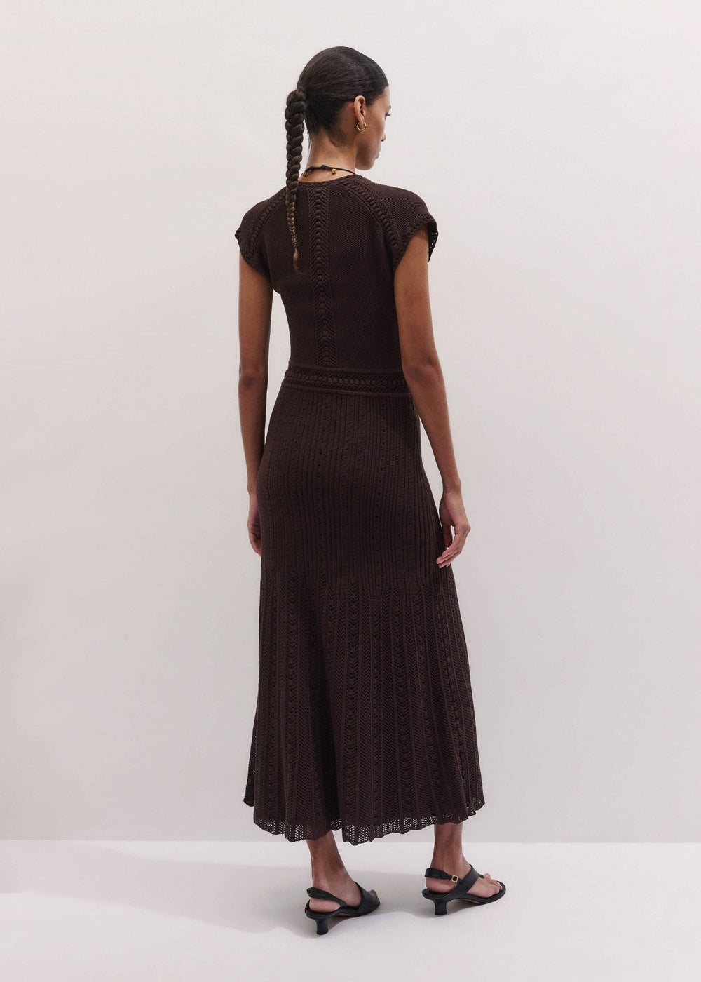 Brown Pointelle Maxi Dress meandem