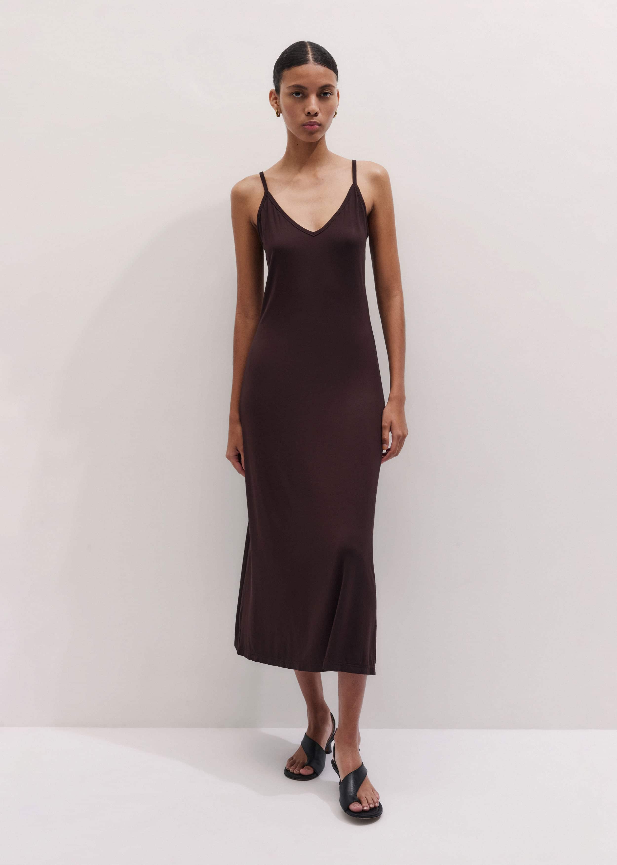 Brown Pointelle Maxi Dress meandem