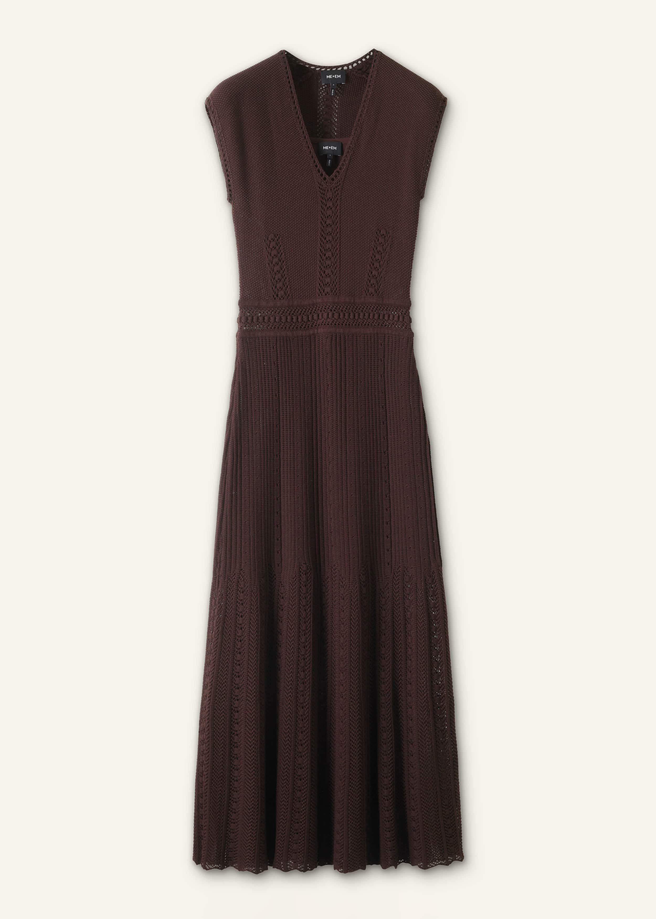 Brown Pointelle Maxi Dress meandem