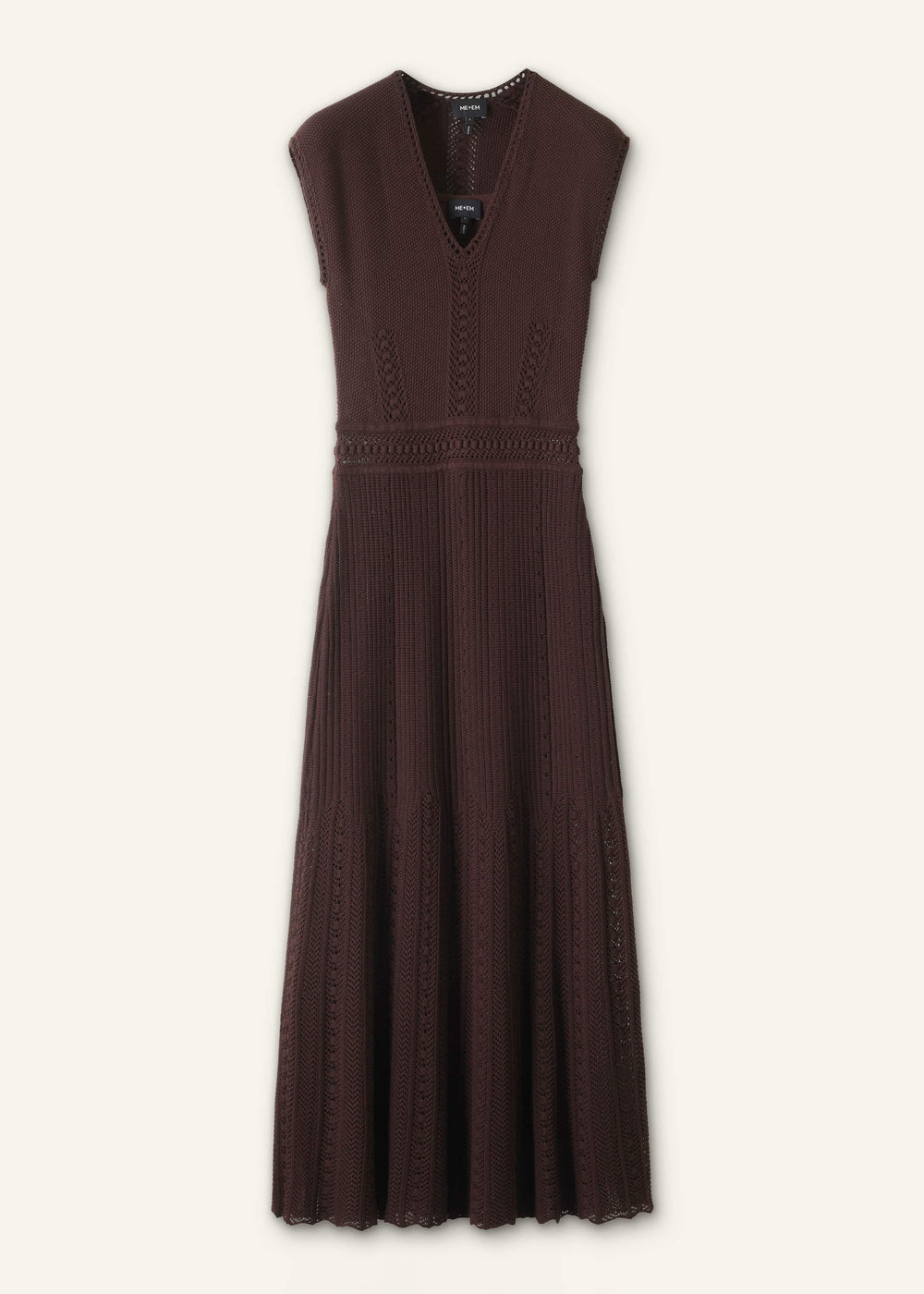 Brown Pointelle Maxi Dress meandem
