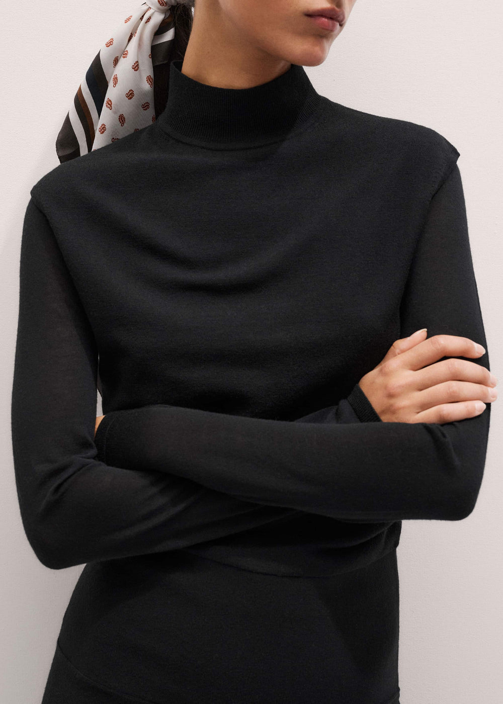 Black High Neck Knit Maxi Dress + Layering Top meandem