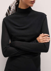 Black High Neck Knit Maxi Dress + Layering Top meandem