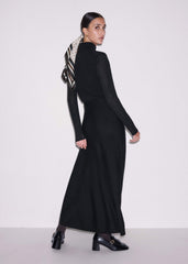 Black High Neck Knit Maxi Dress + Layering Top meandem