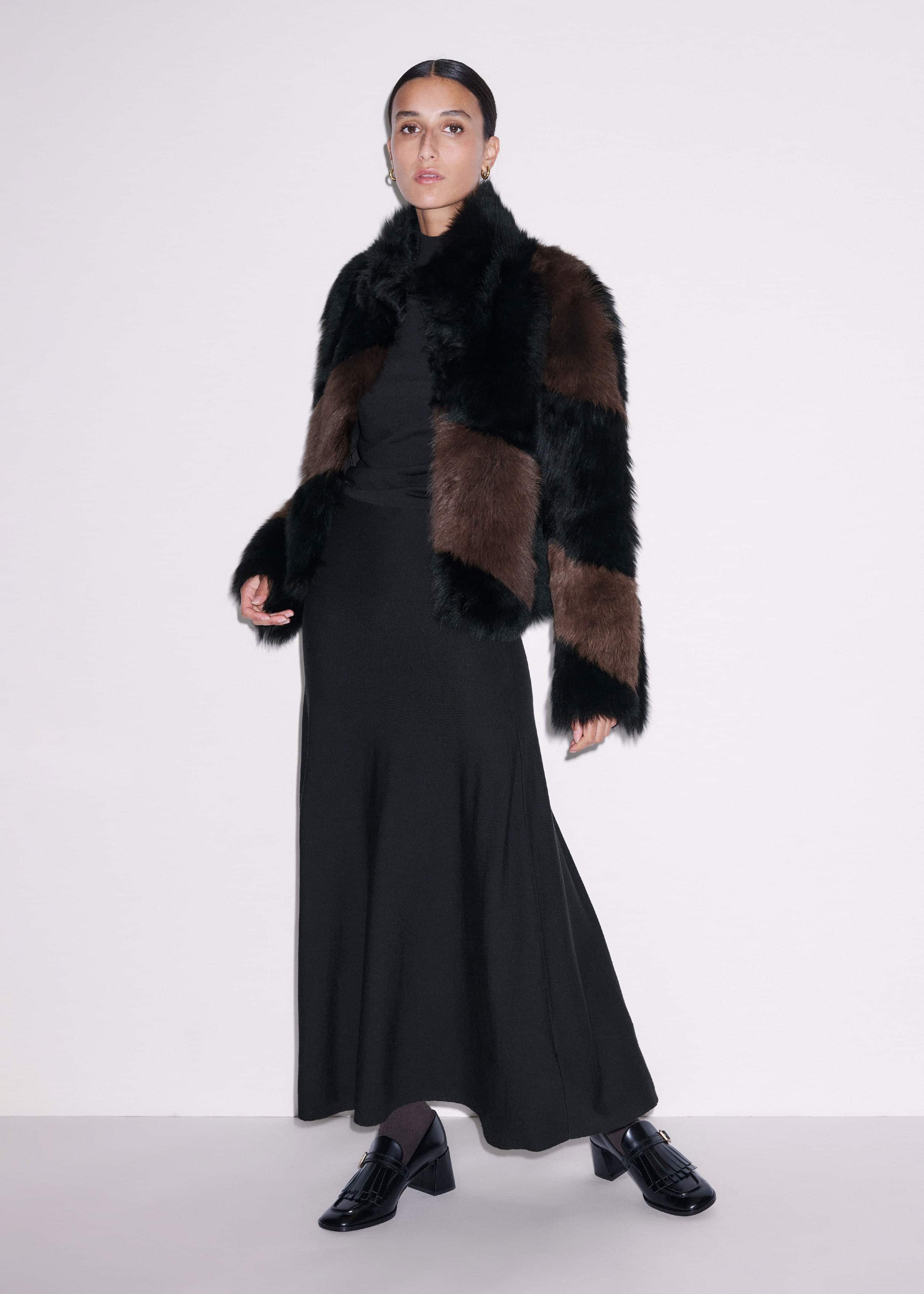 Black High Neck Knit Maxi Dress + Layering Top meandem