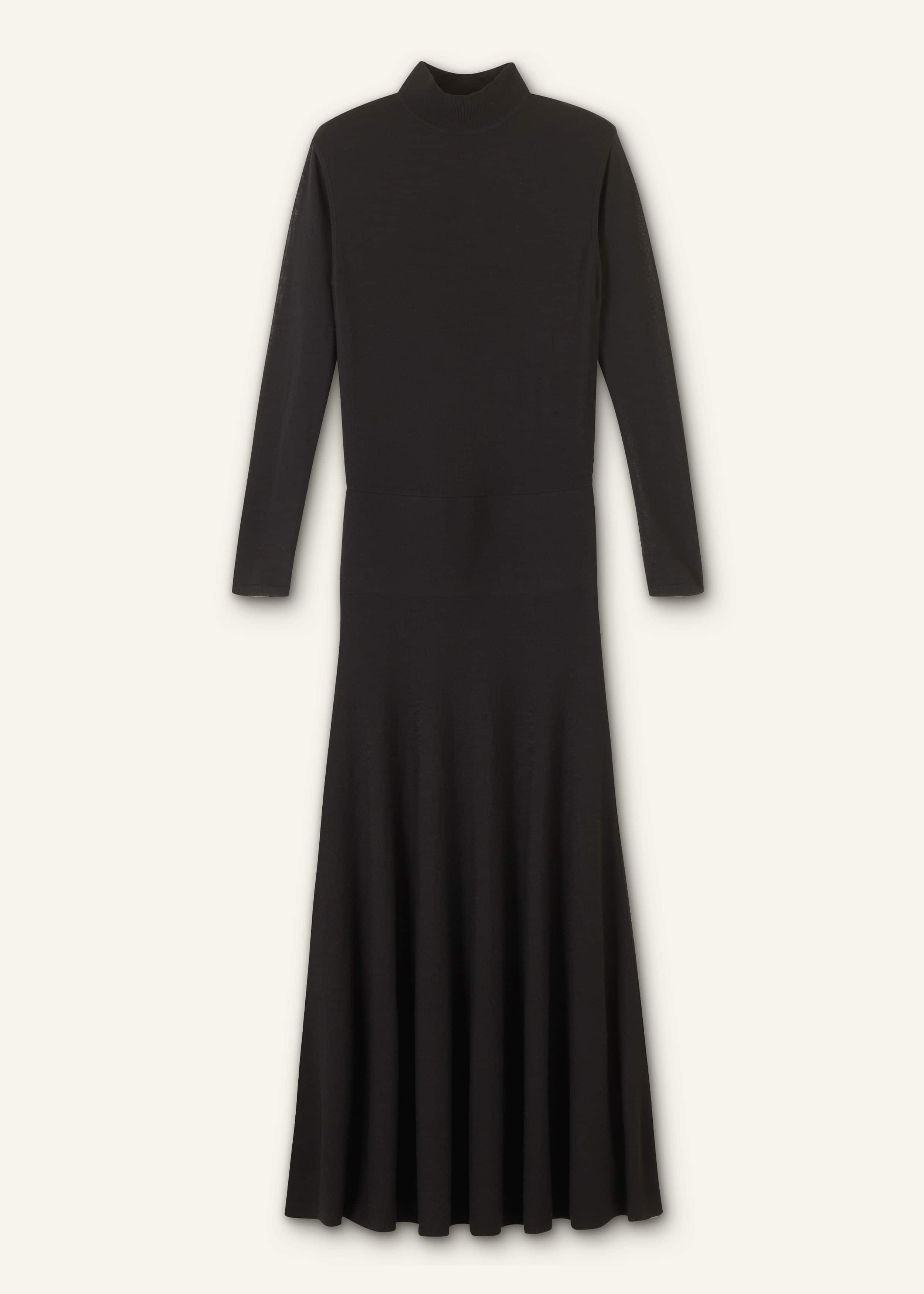 Black High Neck Knit Maxi Dress + Layering Top meandem