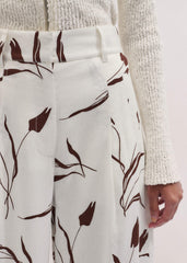 Cream Crease-Less Linen Wide-Leg Pant meandem