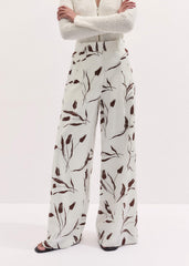 Cream Crease-Less Linen Wide-Leg Pant meandem