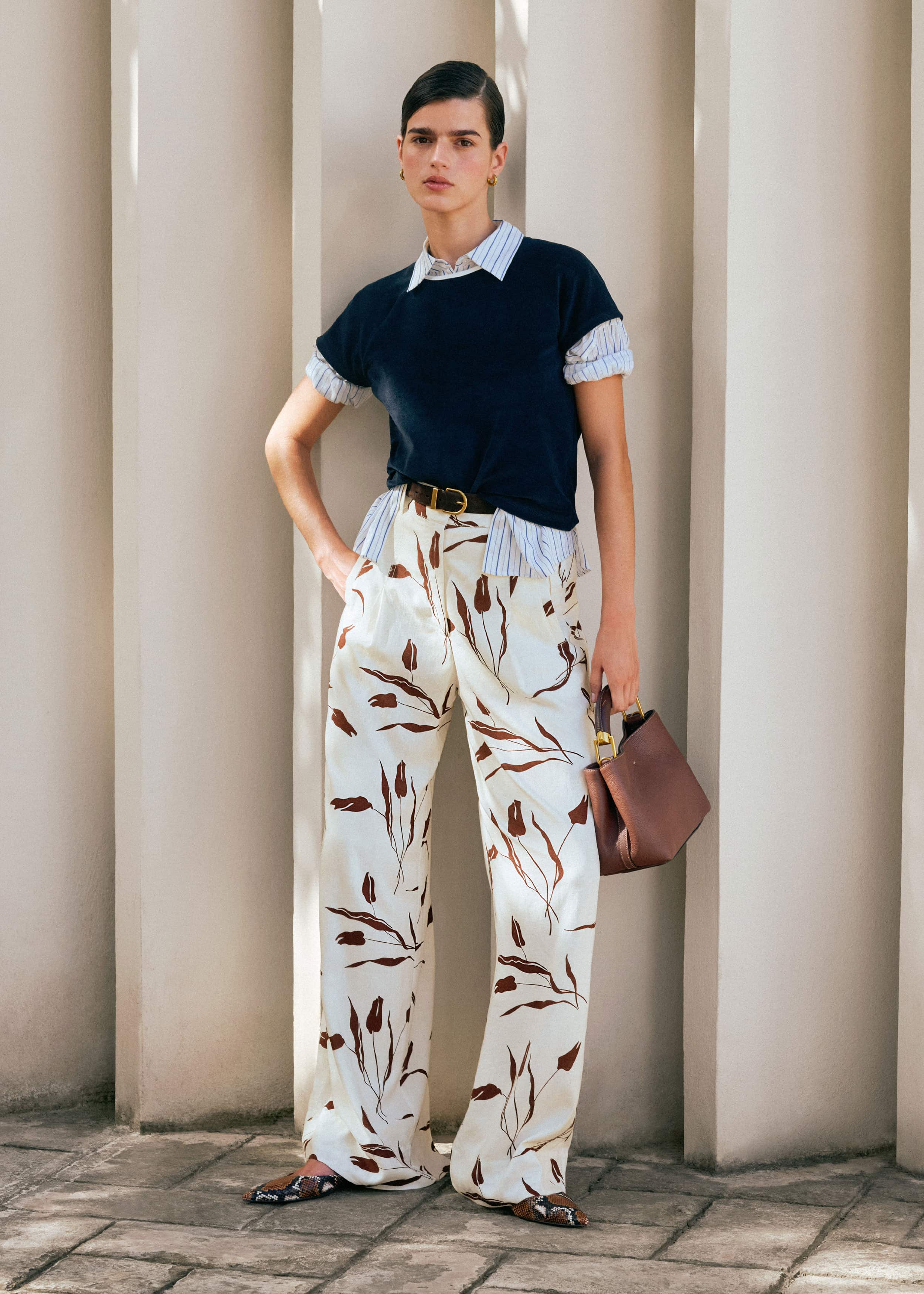 Cream Crease-Less Linen Wide-Leg Pant meandem