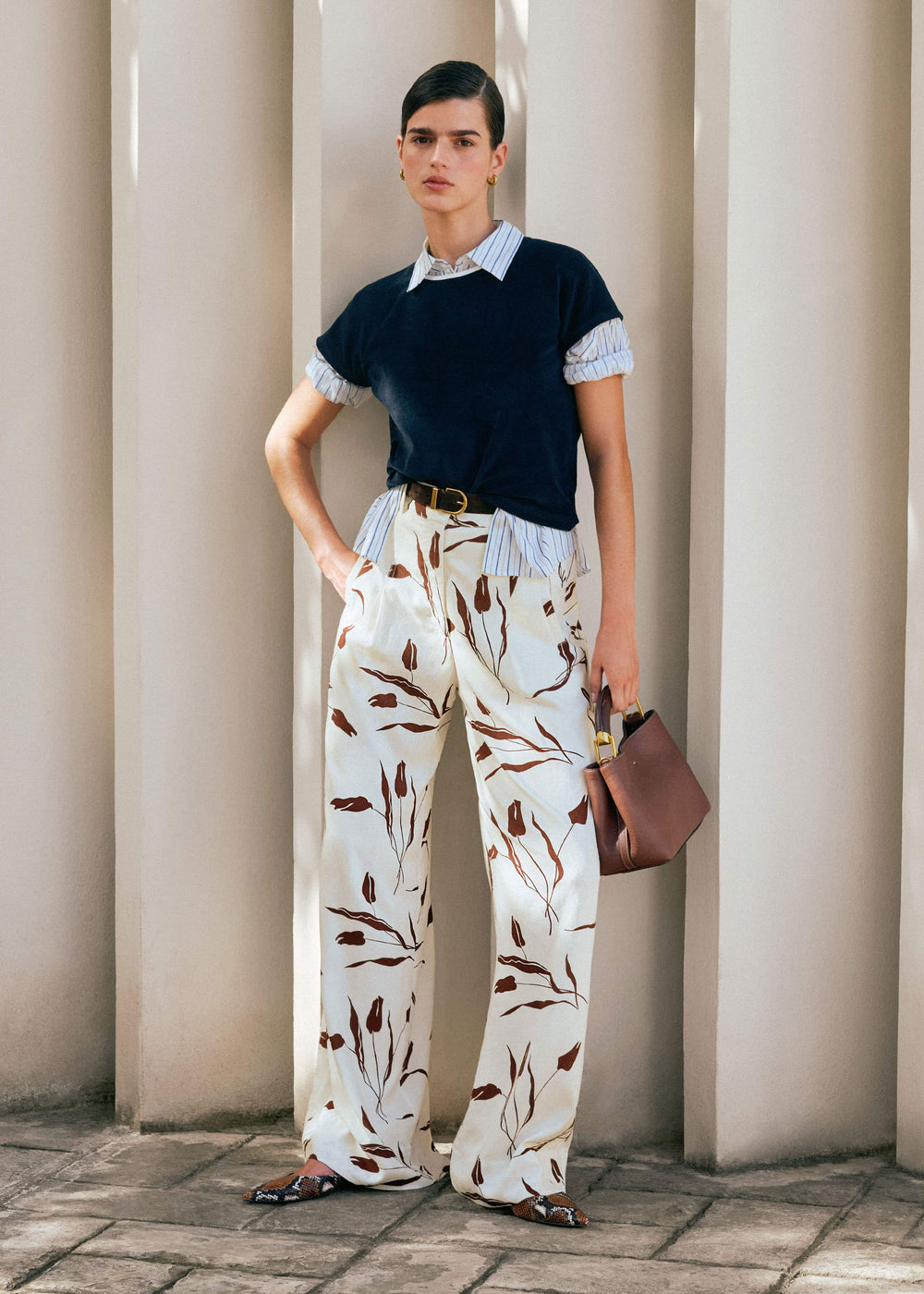 Cream Crease-Less Linen Wide-Leg Pant meandem