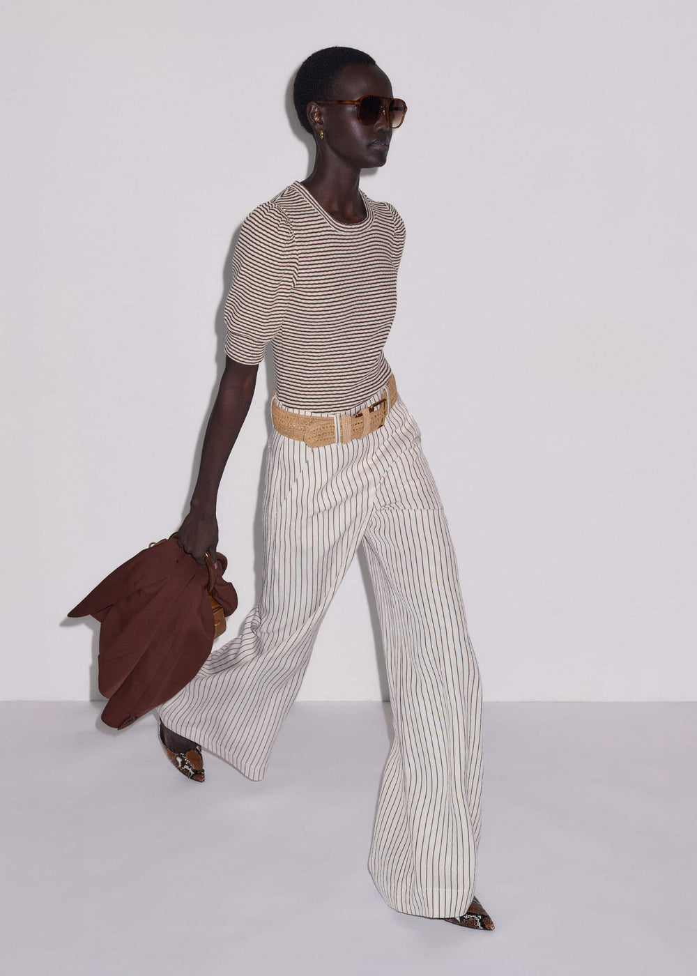 Ivory High Waist Wide Pant meandem