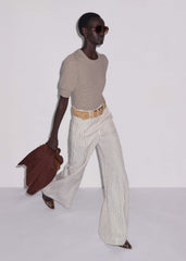 Ivory High Waist Wide Pant meandem