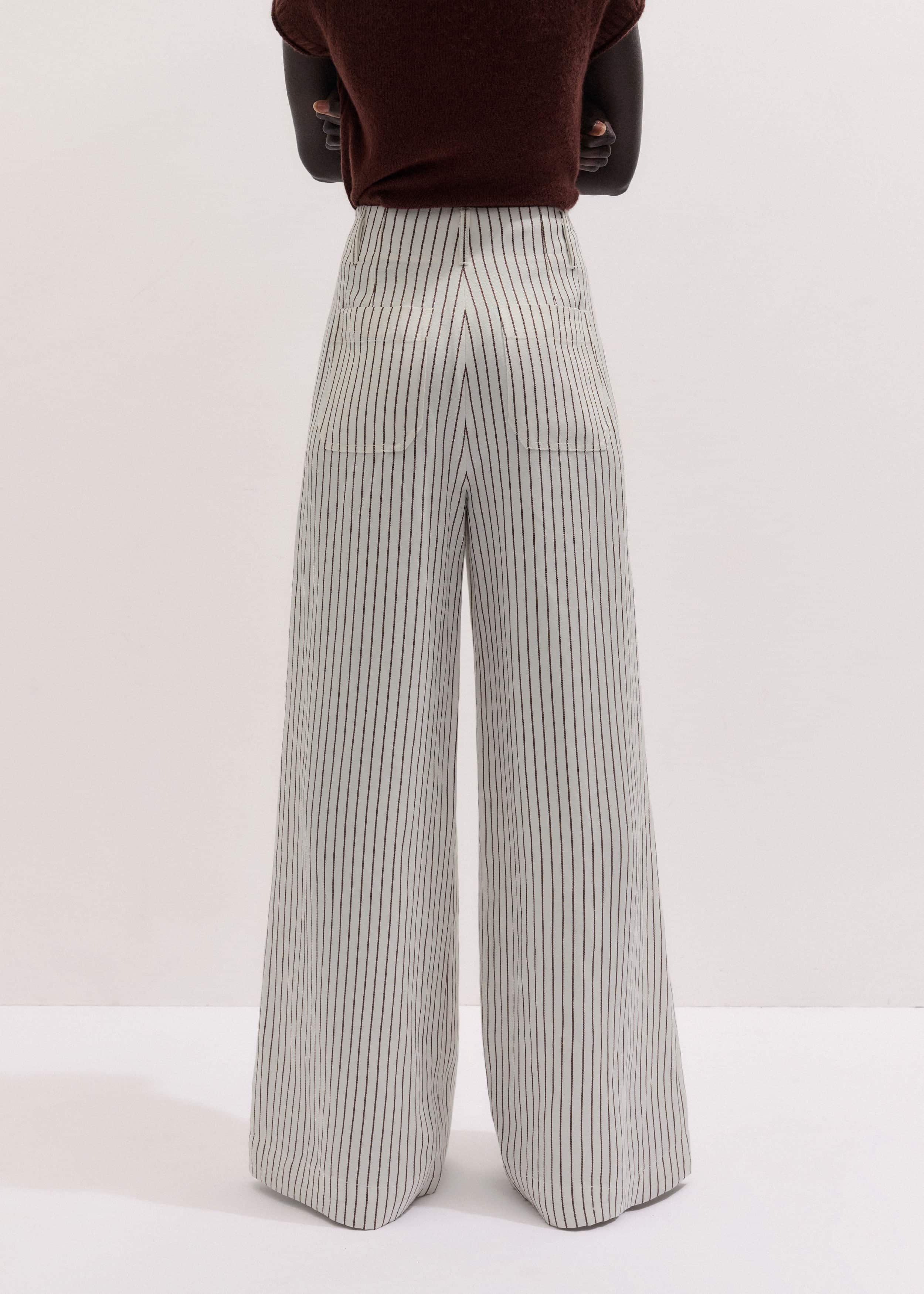 Ivory High Waist Wide Pant meandem