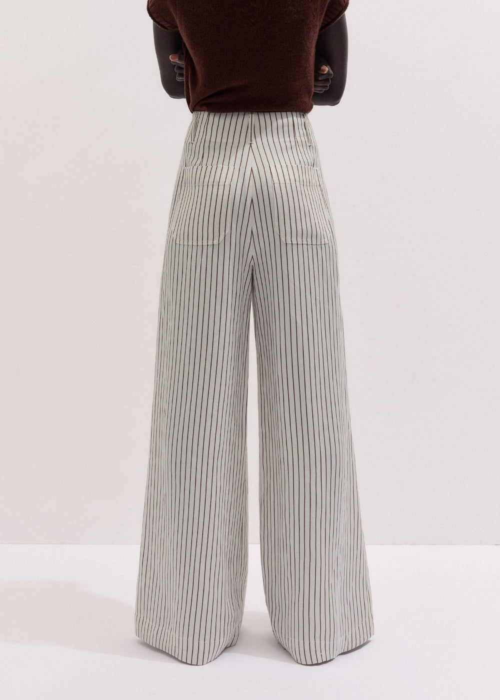 Ivory High Waist Wide Pant meandem