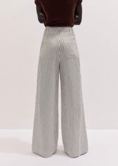 Ivory High Waist Wide Pant meandem