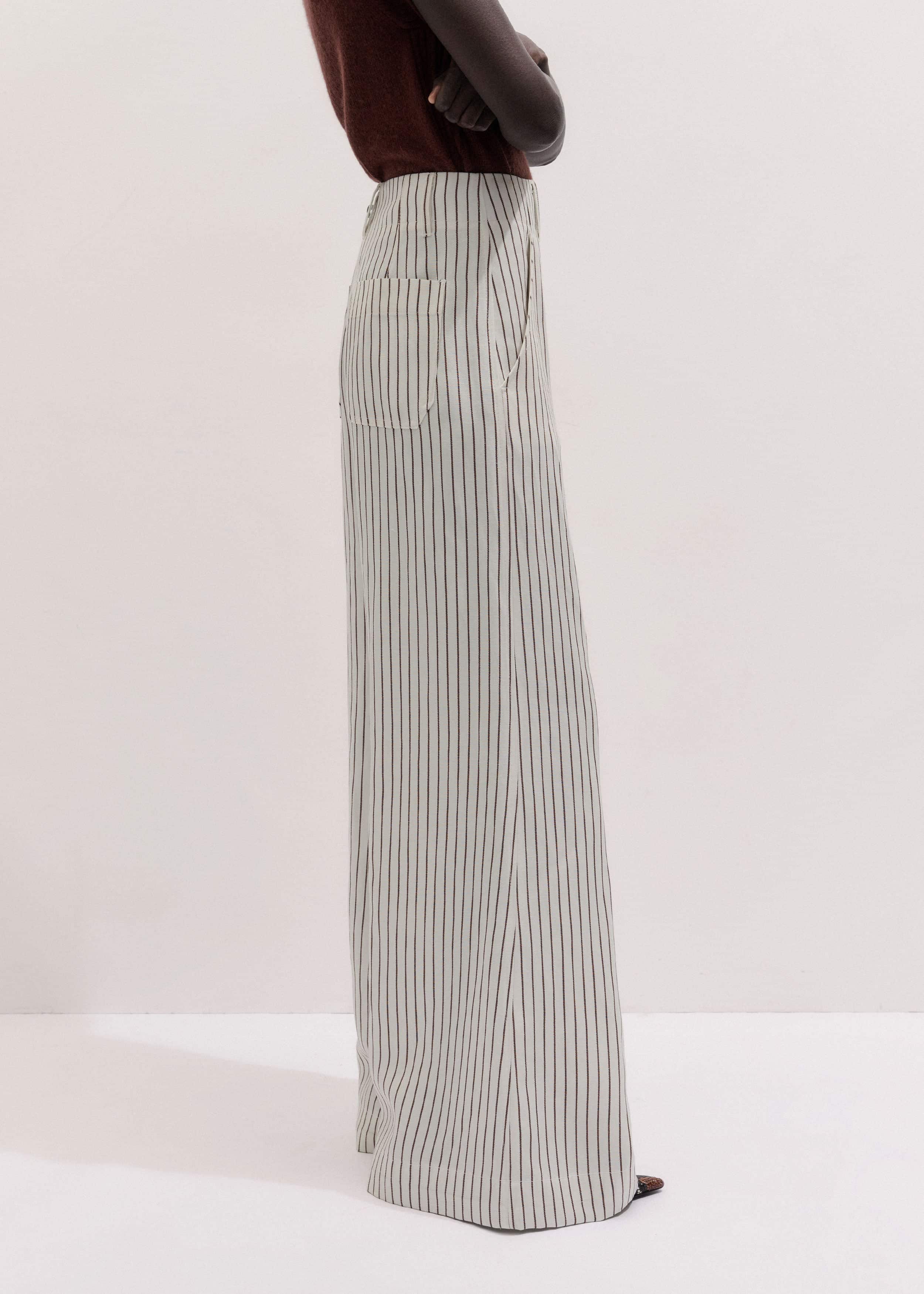 Ivory High Waist Wide Pant meandem