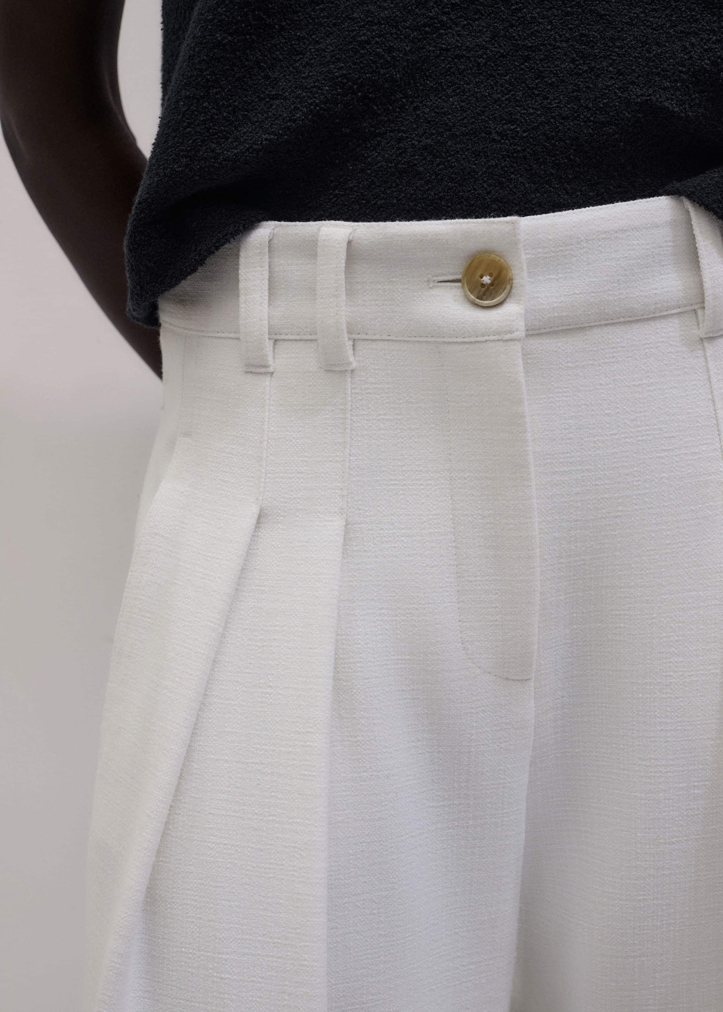 Ivory Double Pleat Wide-Leg Pant meandem