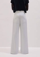 Ivory Double Pleat Wide-Leg Pant meandem