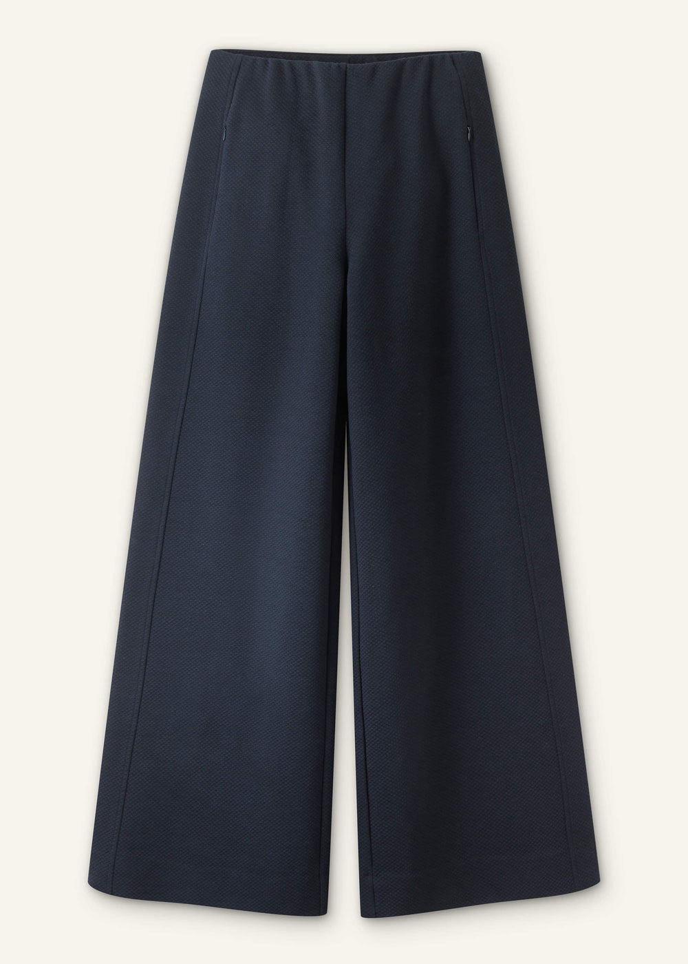 Navy Cable Jacquard Wide-Leg Pant meandem