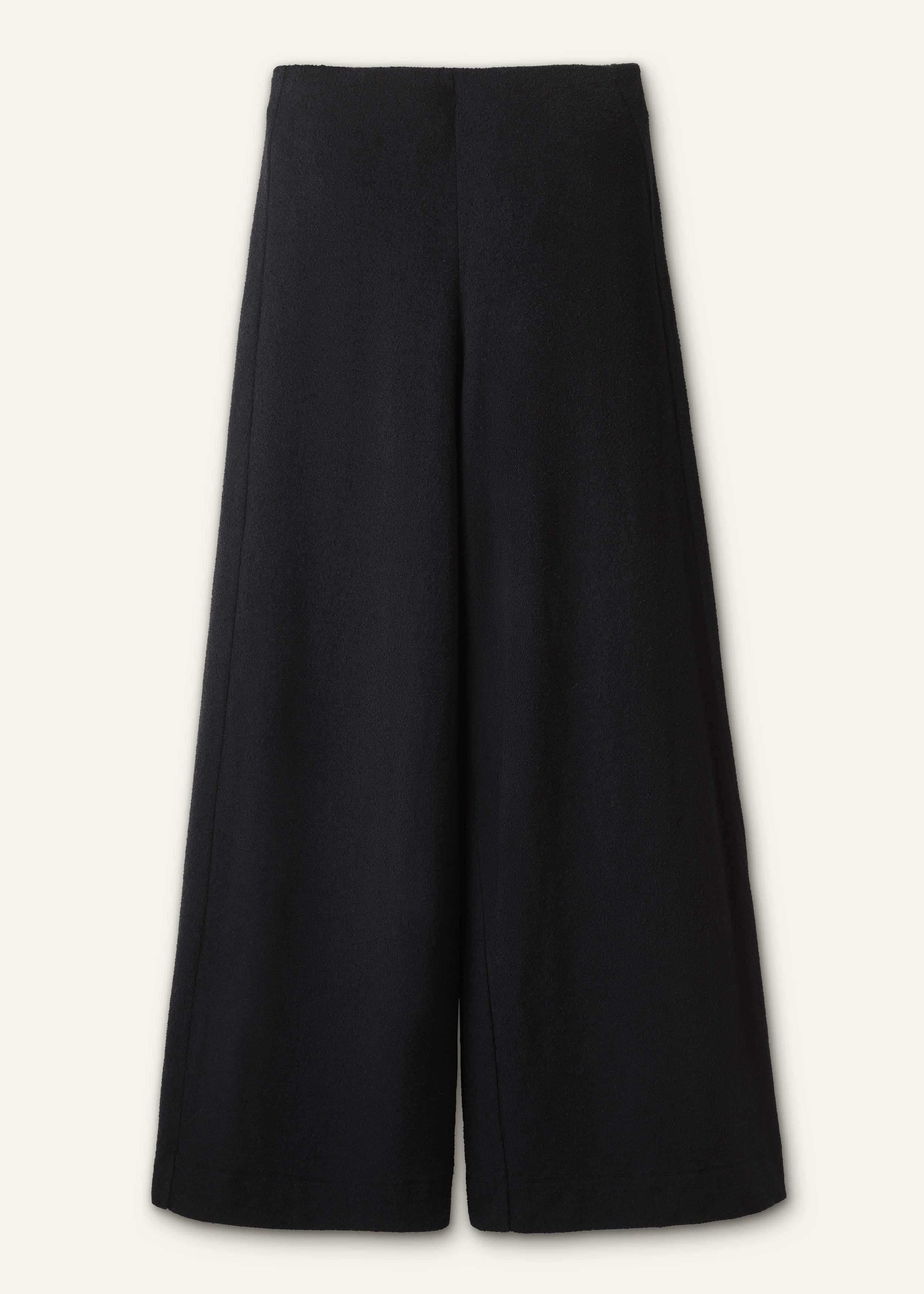 Black Textured Wide-Leg Palazzo Pant meandem
