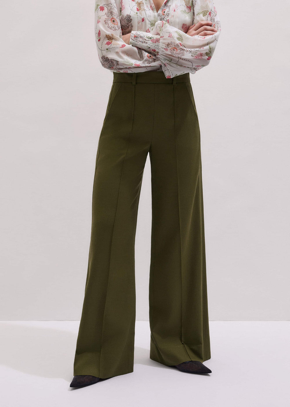 Olive Green Forever Wide-Leg Pant meandem