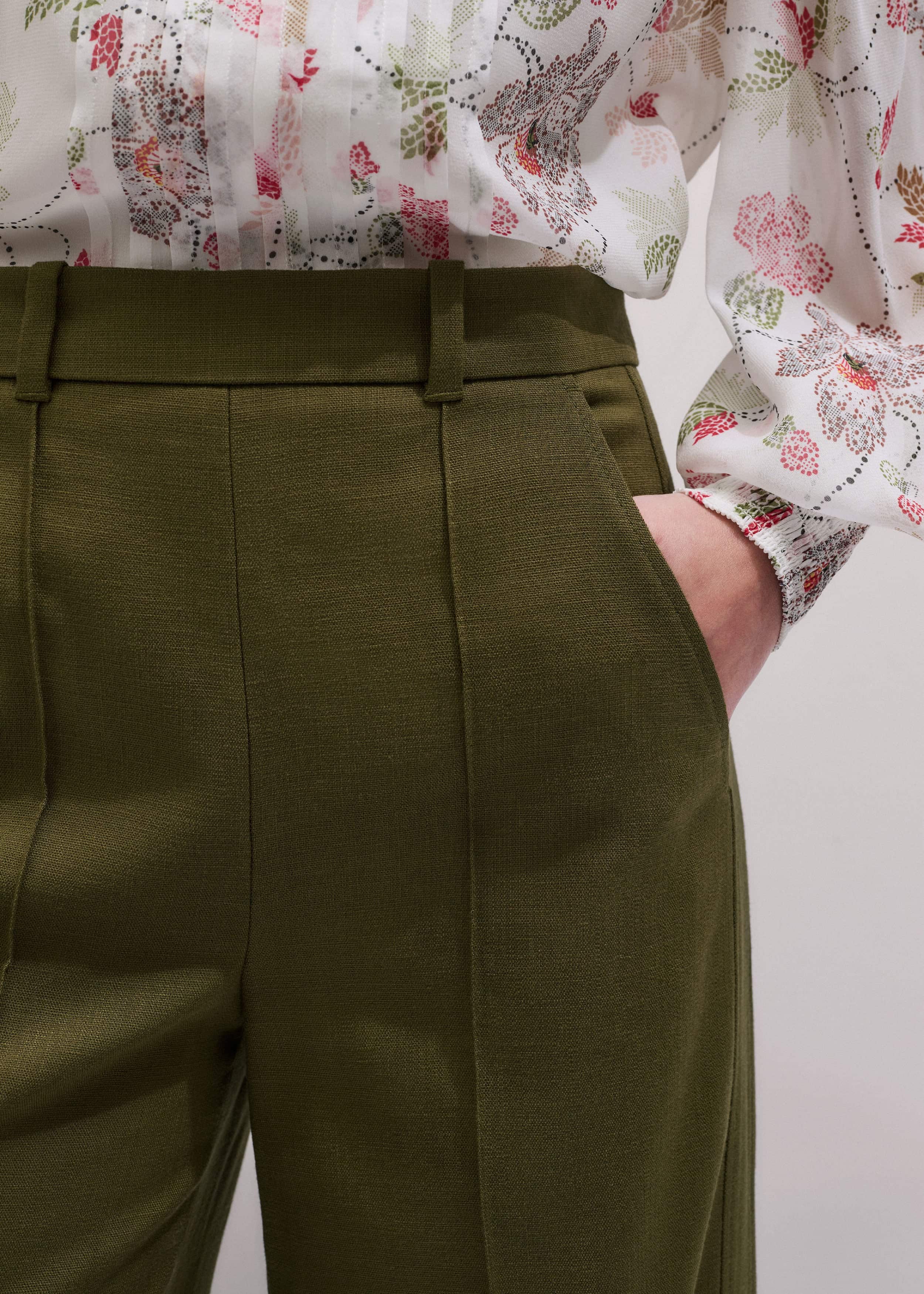 Olive Green Forever Wide-Leg Pant meandem