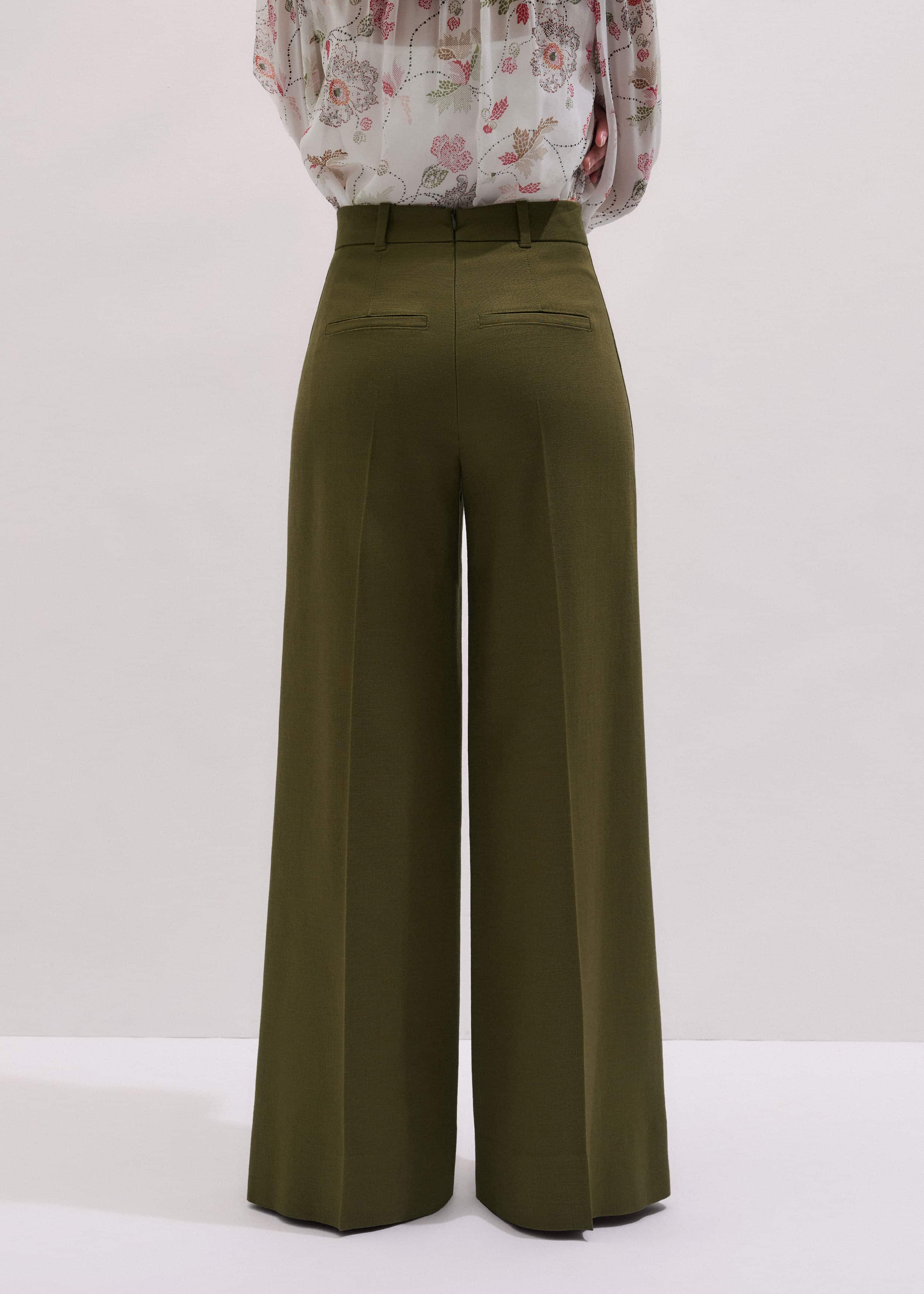 Olive Green Forever Wide-Leg Pant meandem