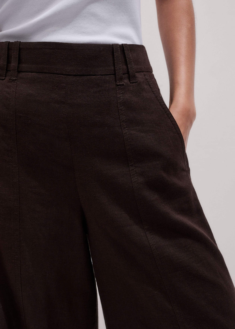 Brown Crop Wide-Leg Pant meandem
