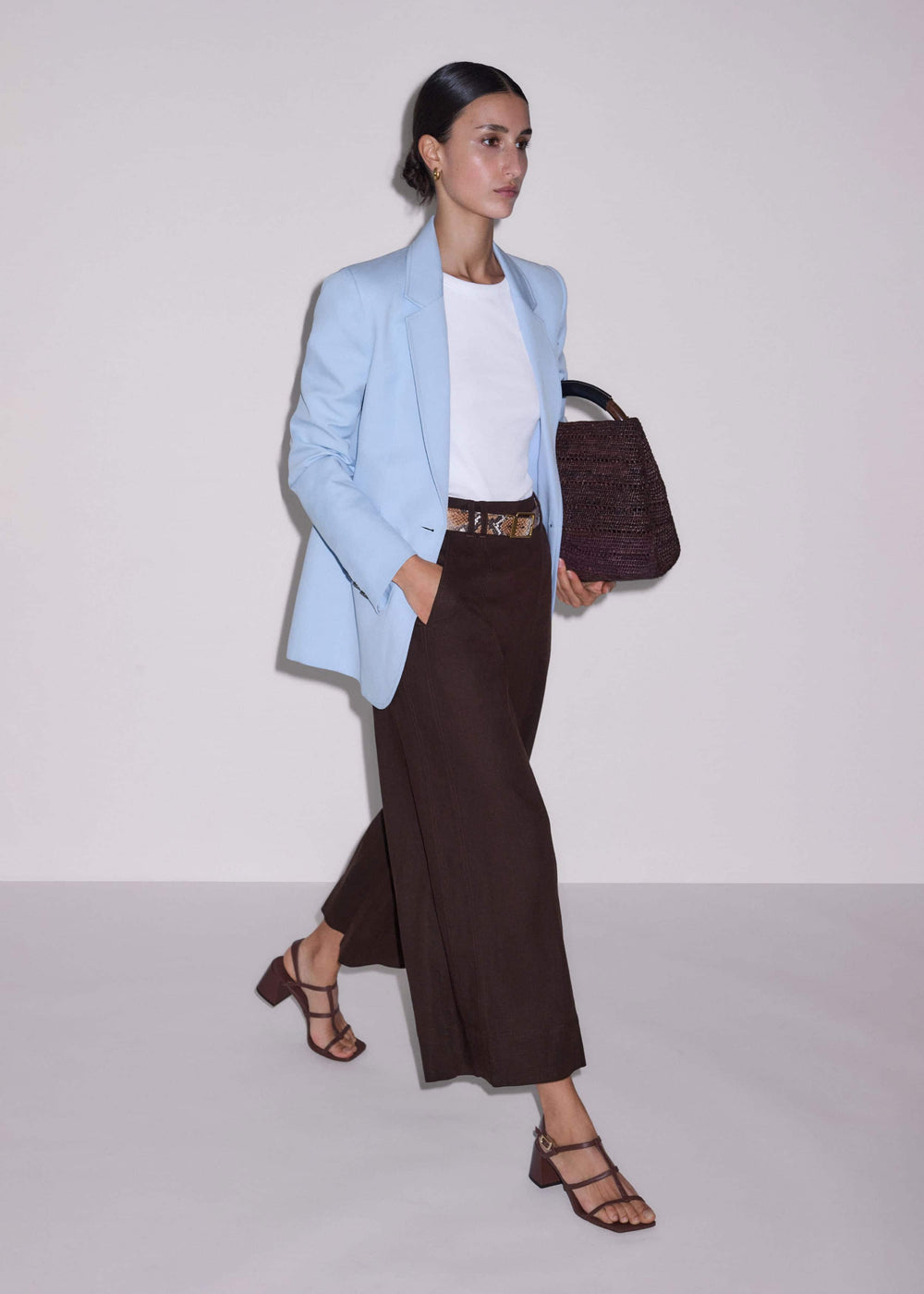 Brown Crop Wide-Leg Pant meandem
