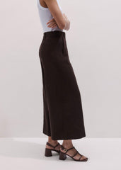 Brown Crop Wide-Leg Pant meandem