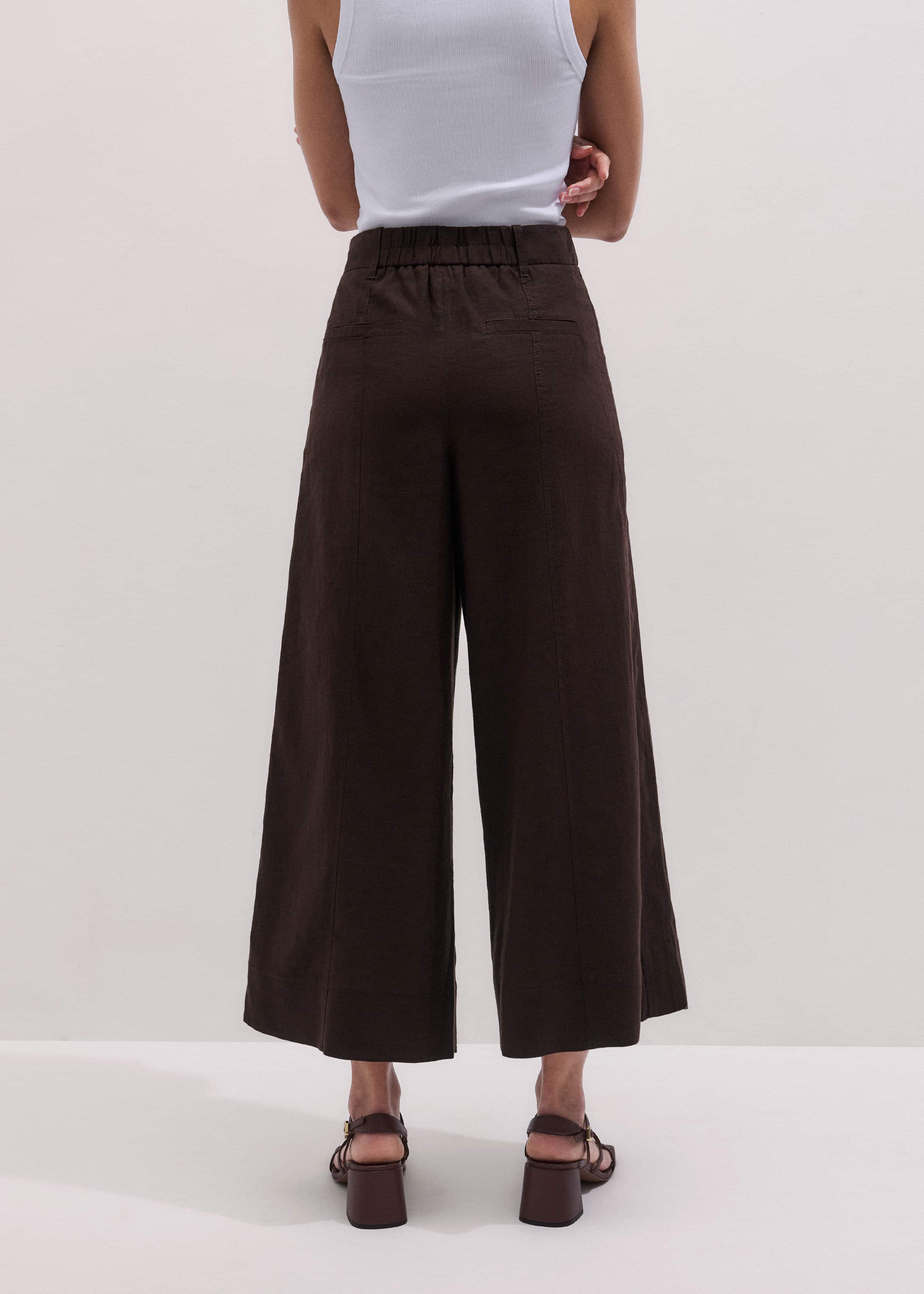 Brown Crop Wide-Leg Pant meandem