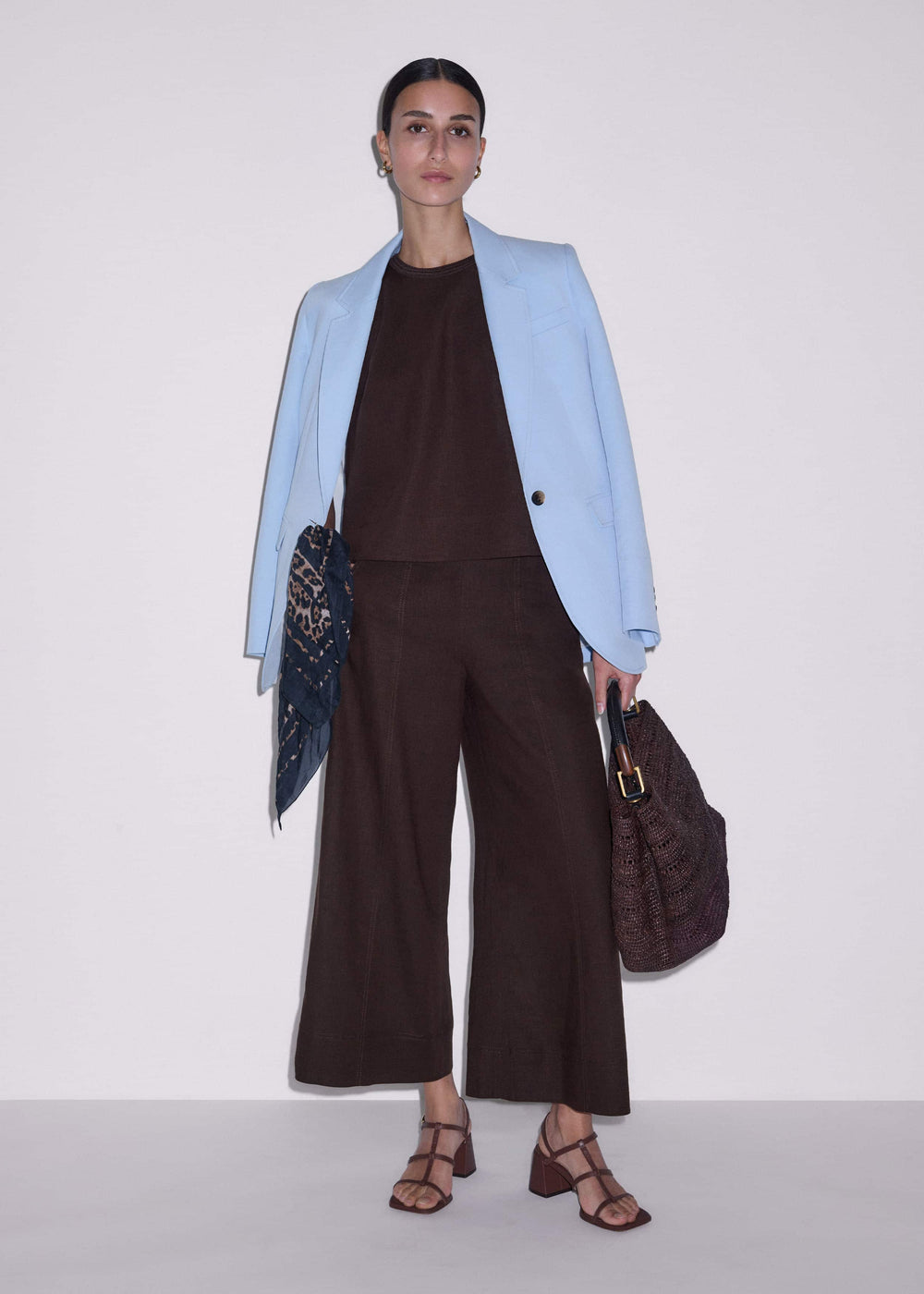 Brown Crop Wide-Leg Pant meandem