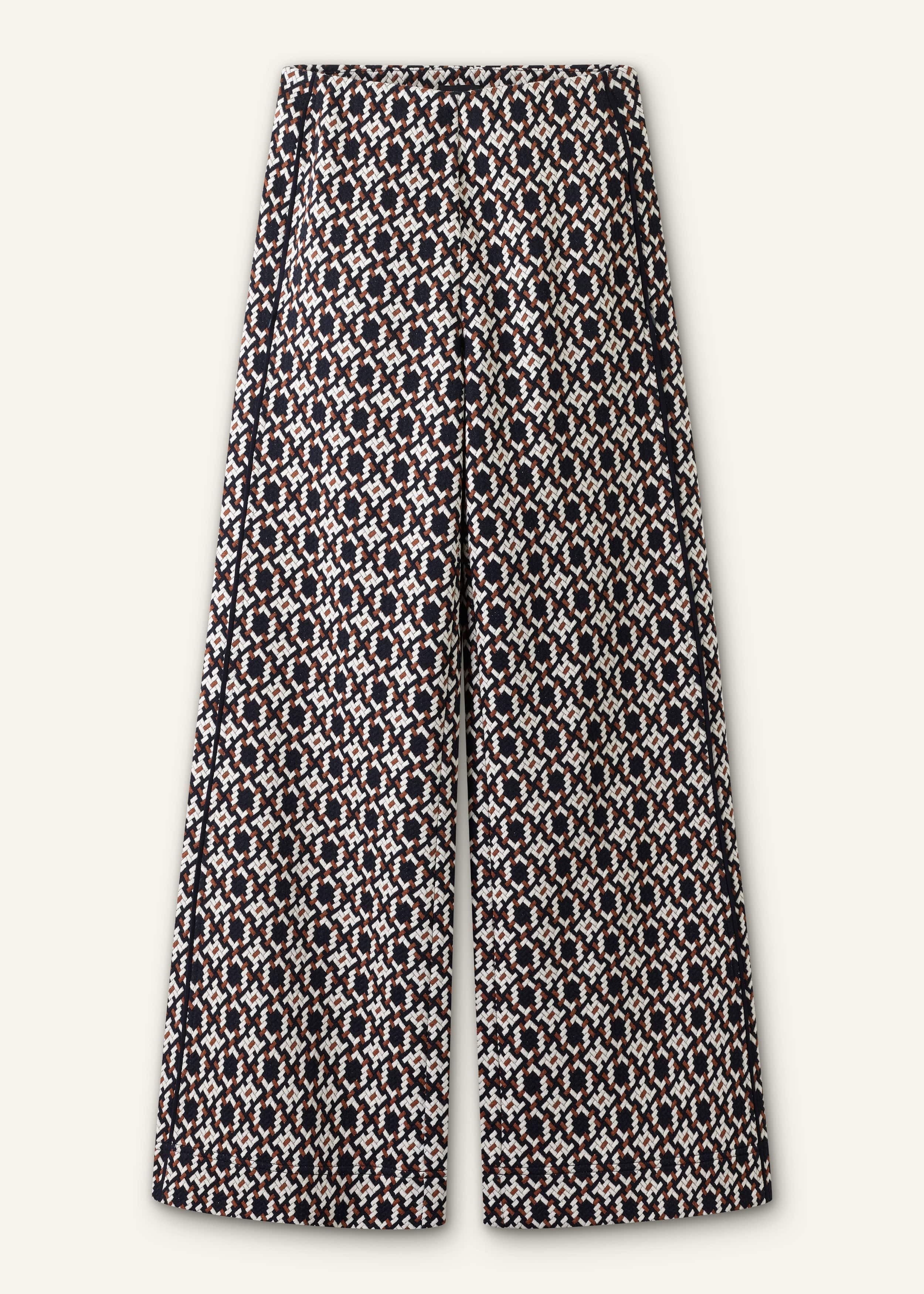 Navy Graphic Jacquard Wide-Leg Pant meandem