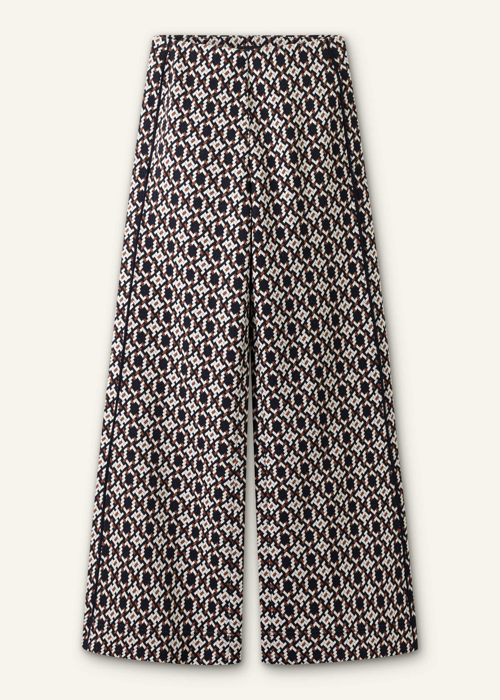 Navy Graphic Jacquard Wide-Leg Pant meandem