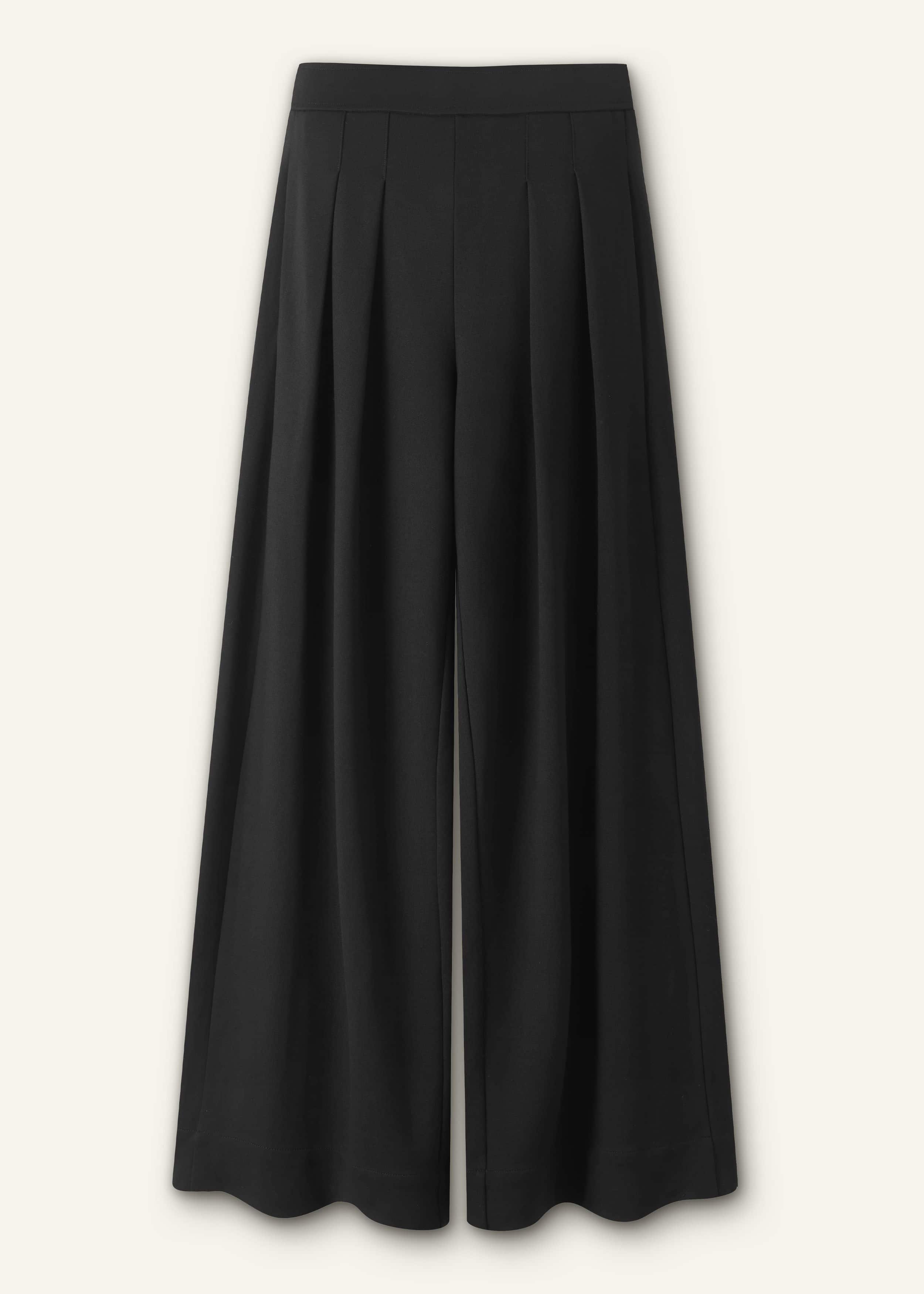 Black Luxe Travel Tailoring Wide-Leg Pant meandem