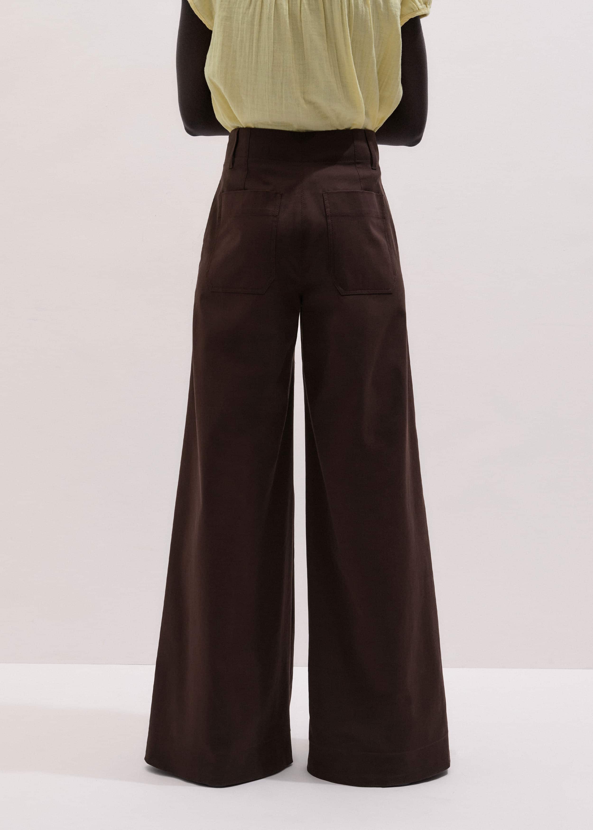 Brown High Waist Wide-Leg Pant meandem