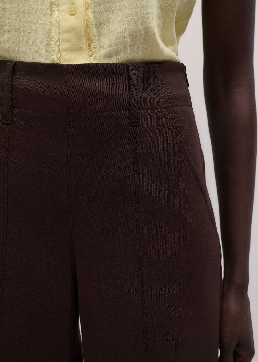 Brown High Waist Wide-Leg Pant meandem