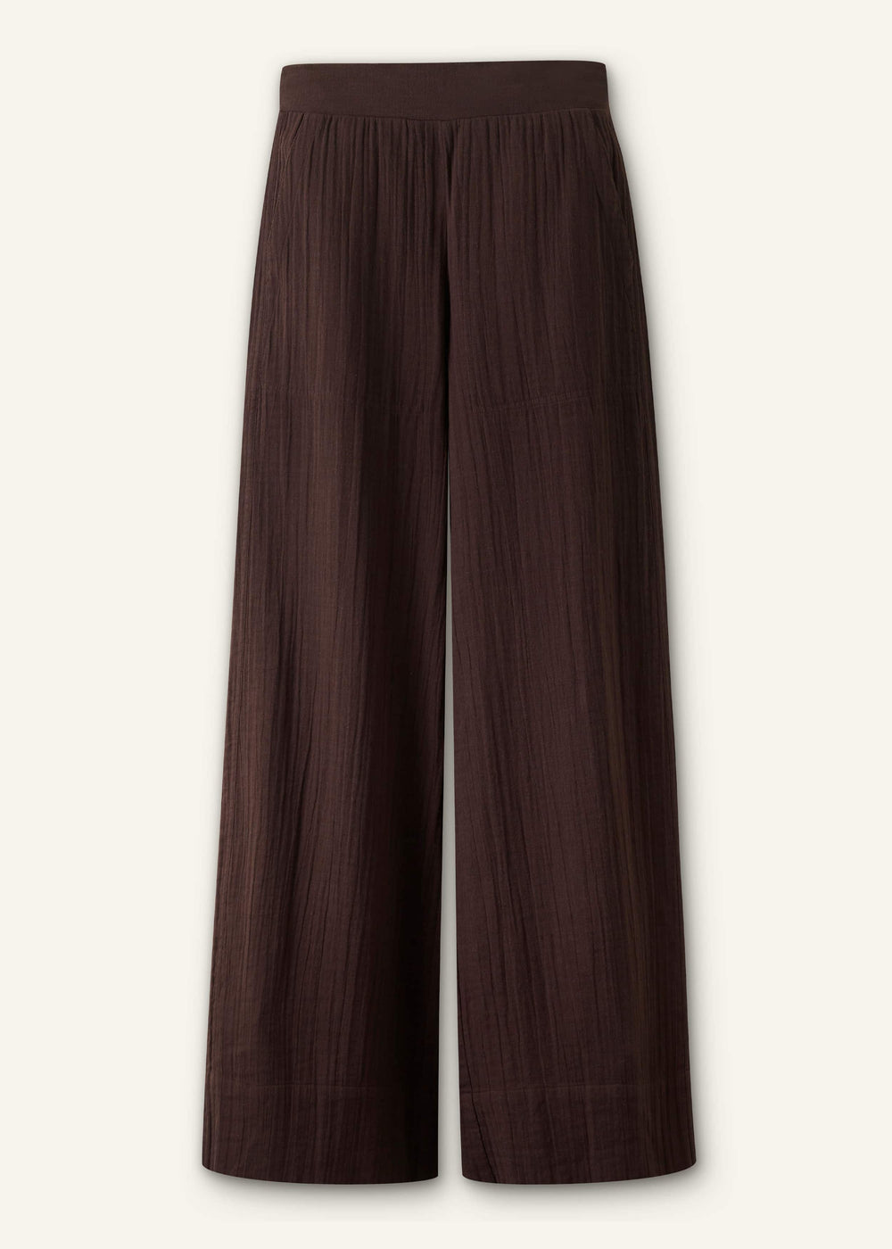 Brown Cheesecloth Wide-Leg Pant meandem