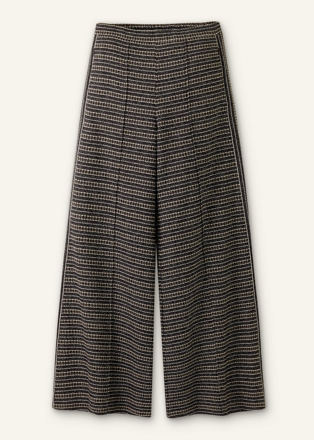 Black Stripe Tweed Wide-Leg Pant meandem