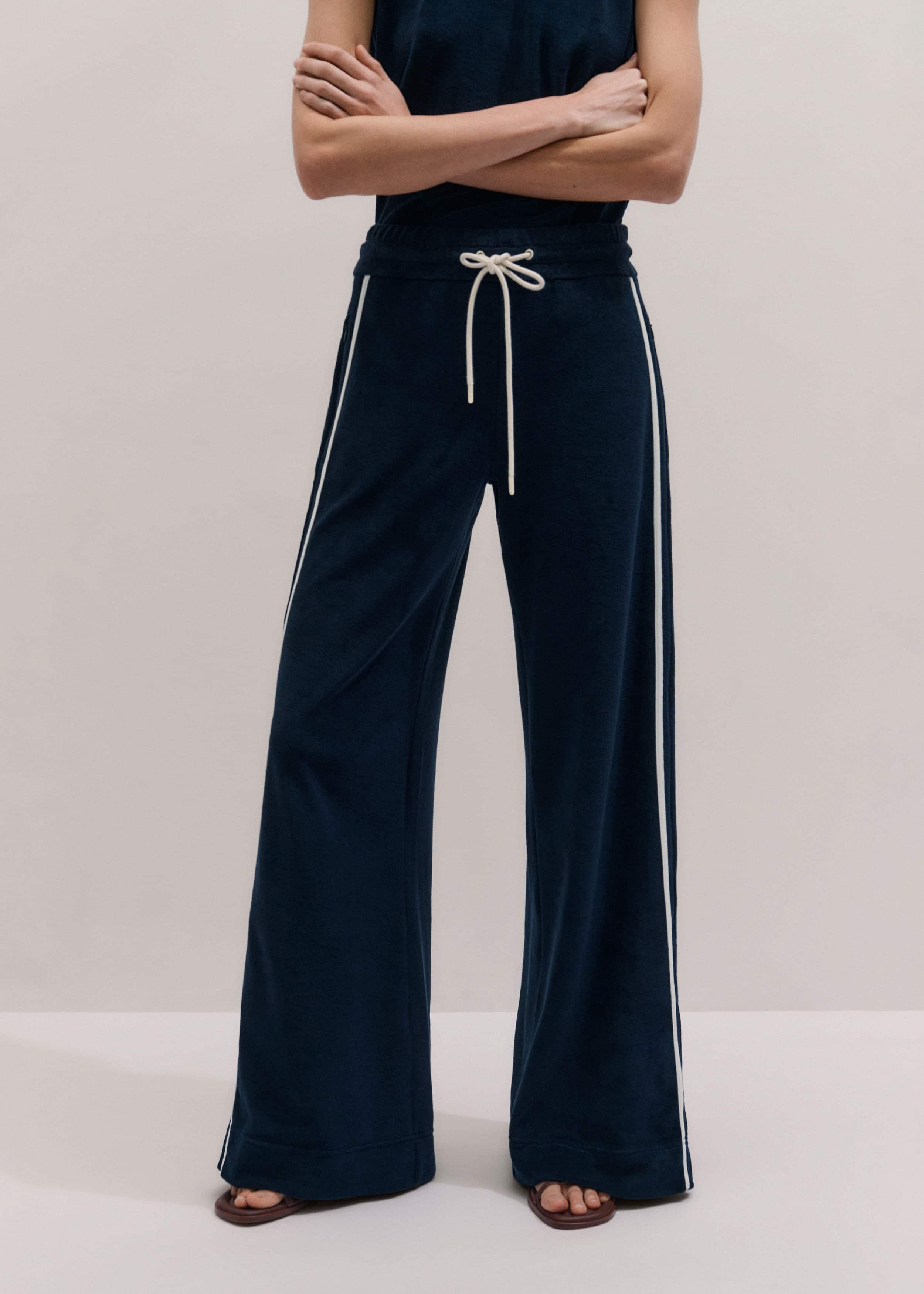 Navy Rib Trim Track Pant meandem