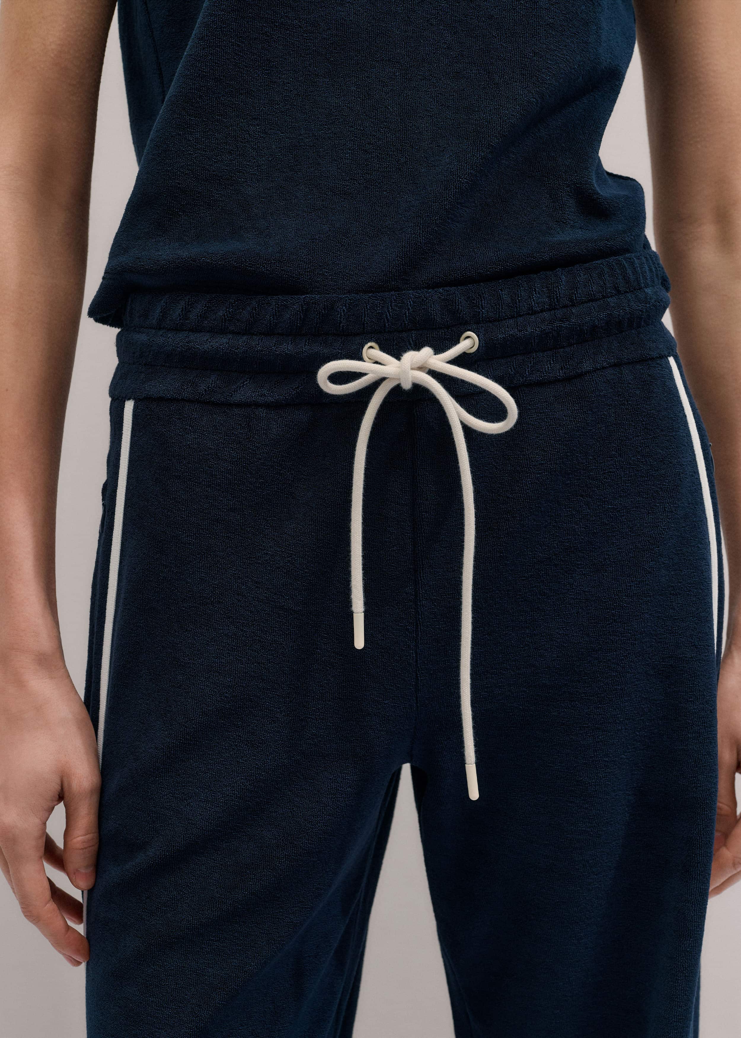 Navy Rib Trim Track Pant meandem