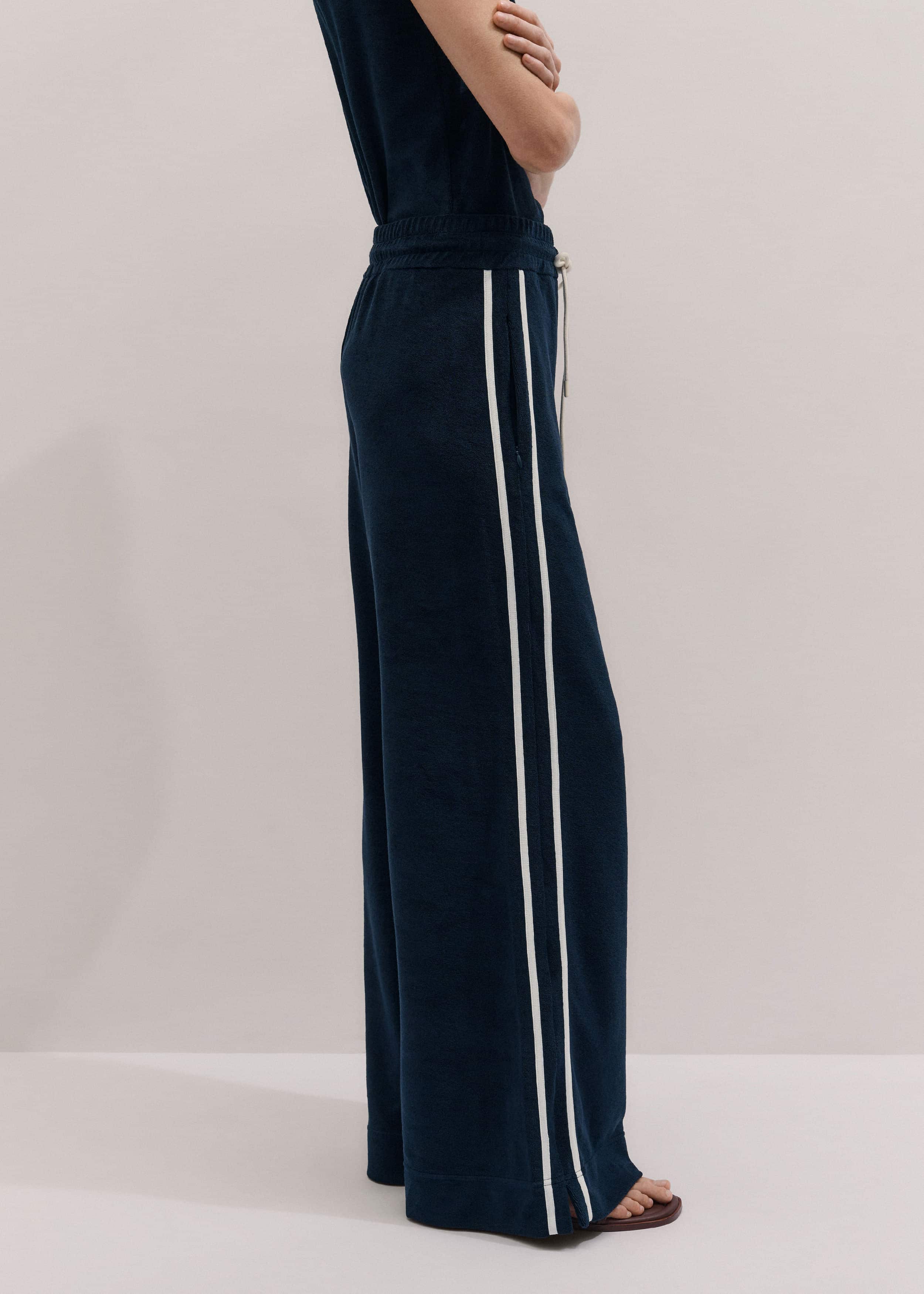 Navy Rib Trim Track Pant meandem