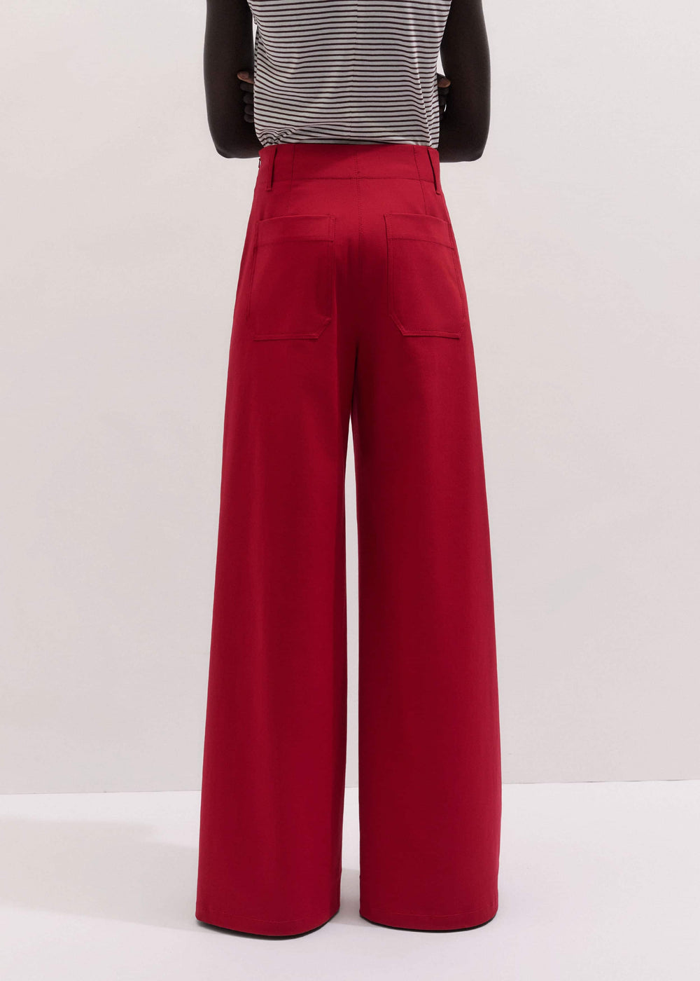 Red High Waist Wide-Leg Pant meandem