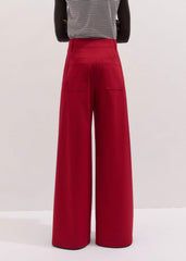 Red High Waist Wide-Leg Pant meandem
