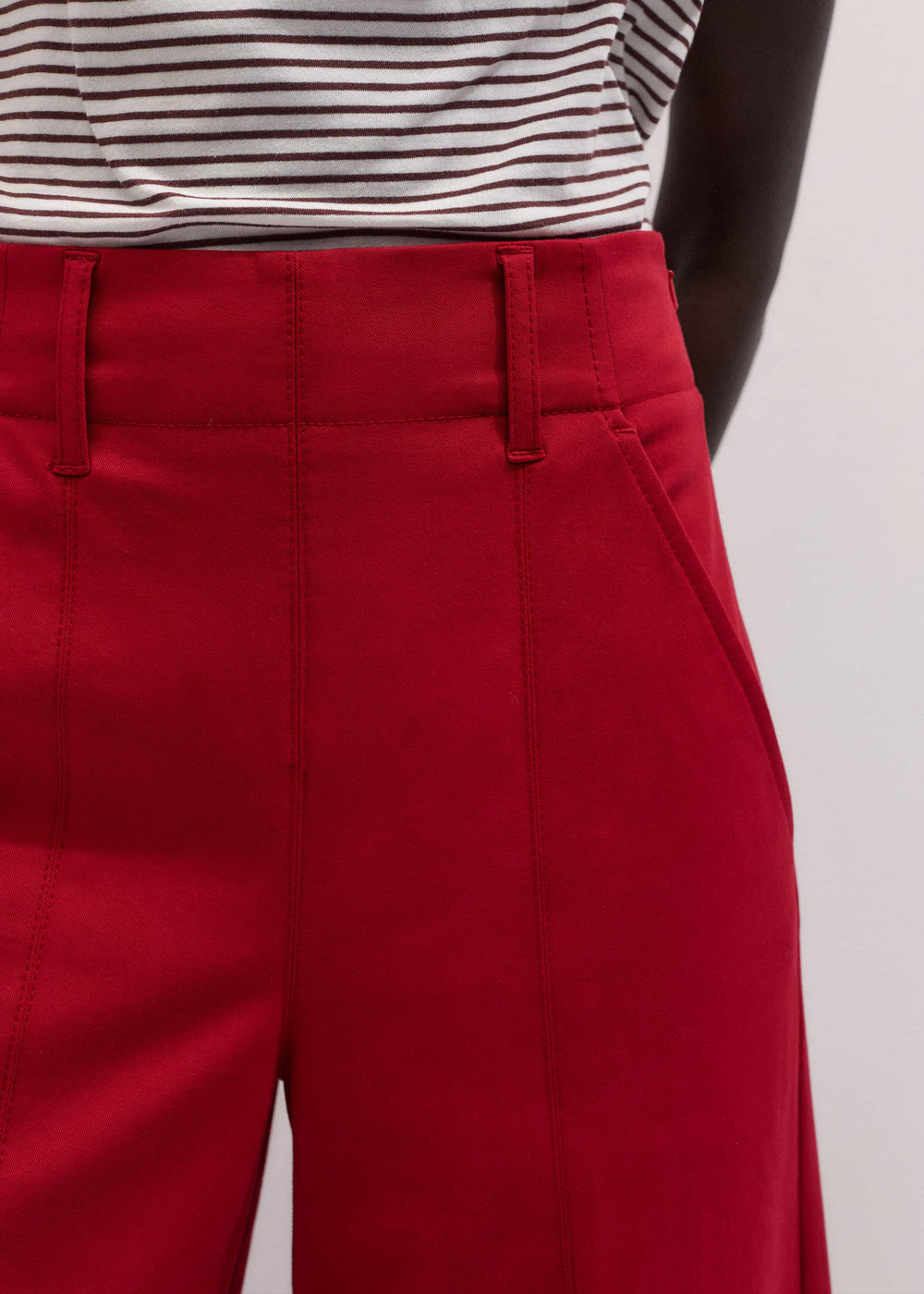 Red High Waist Wide-Leg Pant meandem