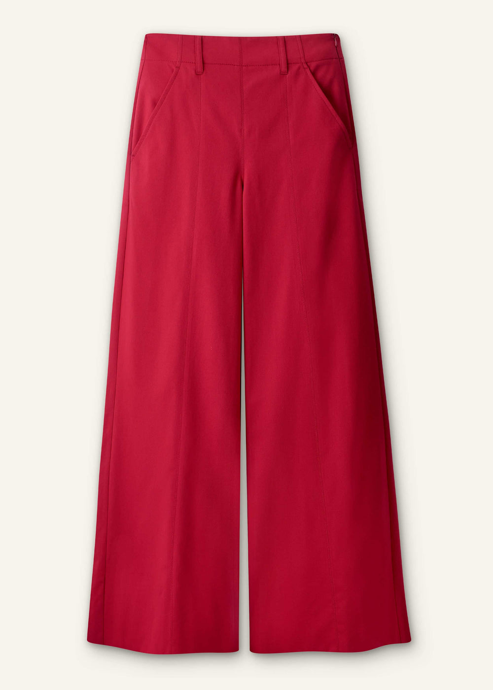 Red High Waist Wide-Leg Pant meandem